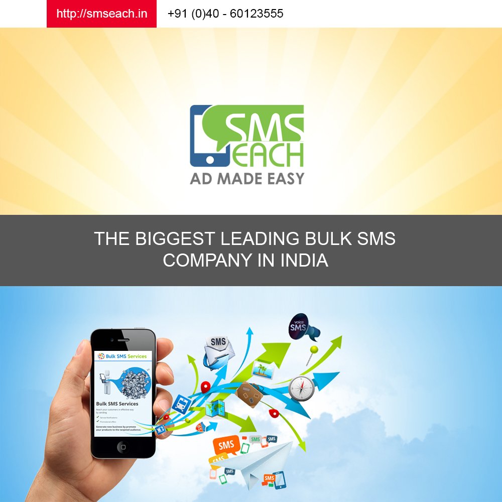 #smseach - The cheapest bulk SMS service provider in India.