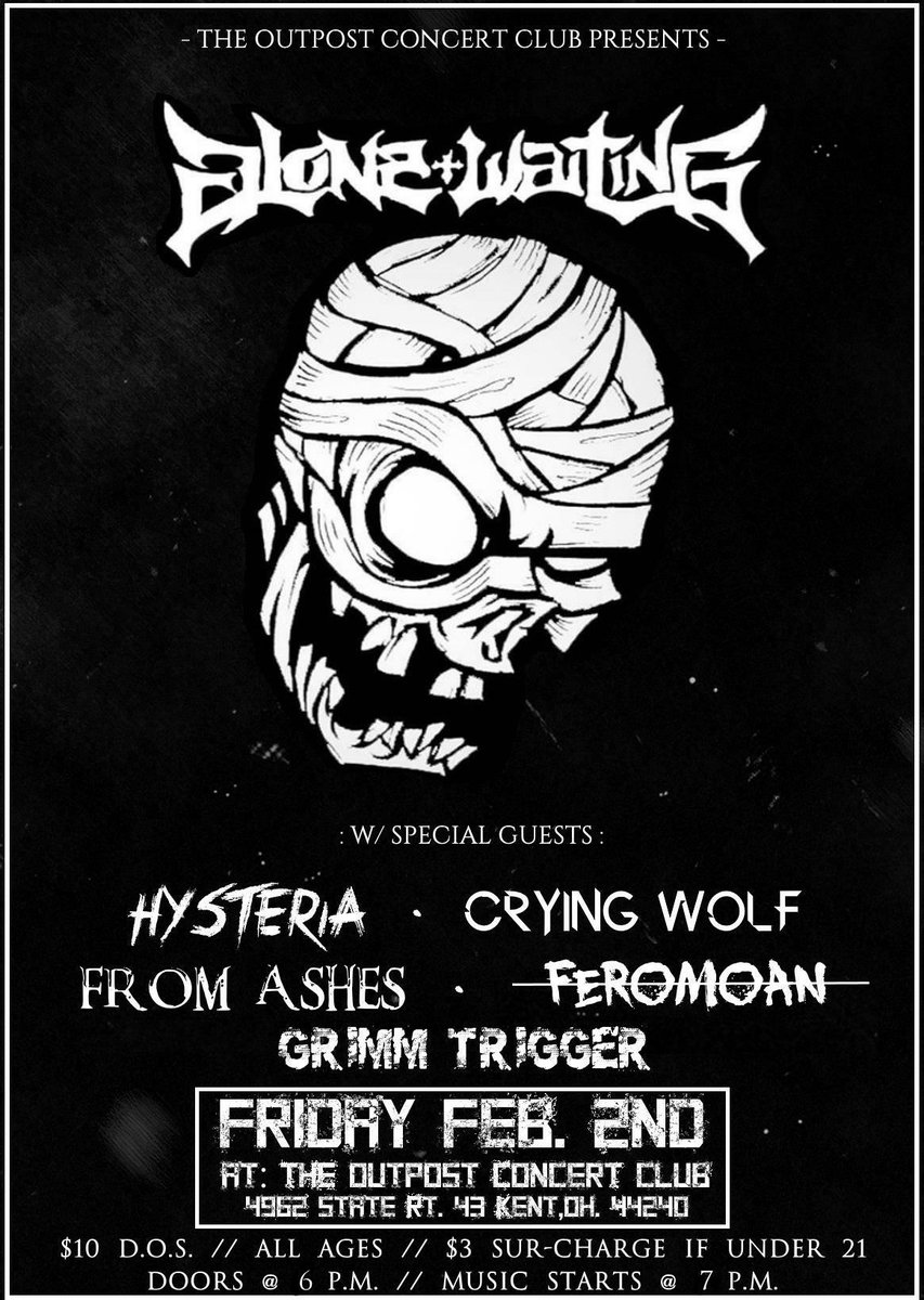 Next show coming up.. all come out!! You guys are the wraps the hold us together!!
#AaW
#aloneandwaiting