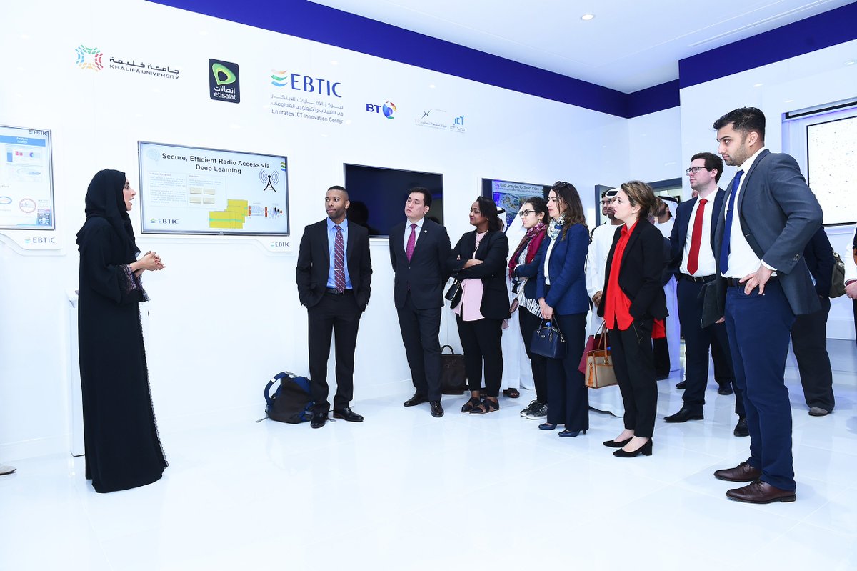 KhalifaUni's tweet photo. #KhalifaUniofScienceandTech hosted an academic delegation from @harvard university, who were received by our Interim President Dr. Tod Laursen, and given a tour around campus and our advanced research laboratories including: EBTIC, BioTech lab, KURI &amp; MBZIRC and ARIC https://t.co/aI7znWVM7A