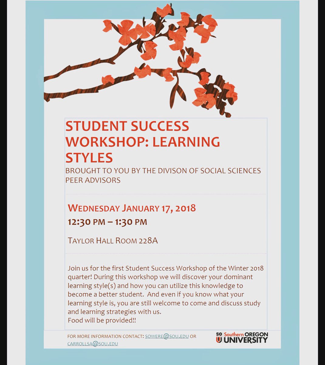 SOU_SocialSci's tweet photo. If you’re an SOU Student and you like Free Pizza, Join is tomorrow from 12:30 - 1:30 in Taylor Hall, Rm. 225A for engaging discussion and free food! https://t.co/QOlqUWNmOd