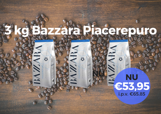 Koffiestuff's tweet photo. ☕AANBIEDING☕
Bazzara Piacerepuro 3kg. Met zoete aroma's van cacao, karamel, gedroogde rozijnen en walnoten, nu voor €53,95! Shop hier➡️ https://t.co/fjHkCKU3D1 https://t.co/itbZx0pIOp