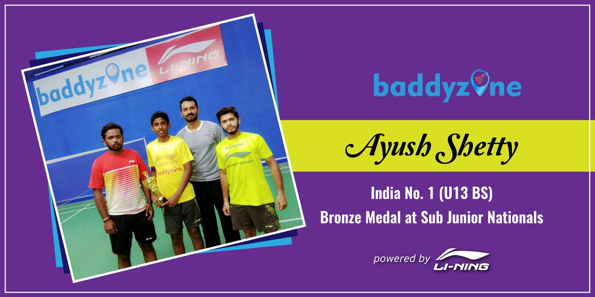 baddyzone's tweet photo. What an exciting end to the year! Ayush Shetty, Baddyzone’s U-13 prodigy, has ended his 2017 season with a bronze medal at the Sub-Junior Nationals and also ranked no.1 at the U-13 BS (India) along with our coaches!

Here’s to a thrilling 2018 filled with many more victories! https://t.co/COhmOZFdHN