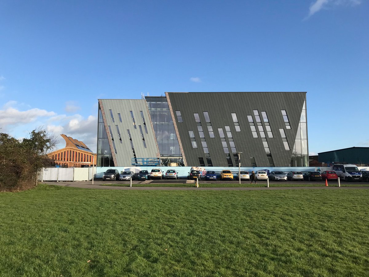 ashjroberts's tweet photo. Most of the @VarlaCladding zinc is now complete @RADBuilding - not long til completion now! @UoNCapProj https://t.co/sOZVtpCFci