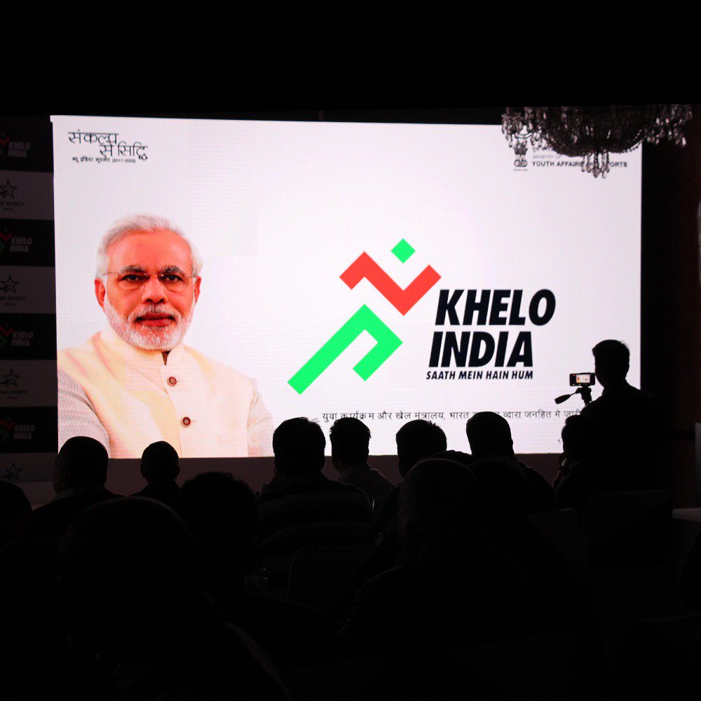kheloindia's tweet photo. #KheloIndia marks the beginning of a new era in the history of Indian sports. Few glimpses from the launch event of the #KheloIndia Anthem #SaathMeinHainHum. https://t.co/YcVGvasc4c