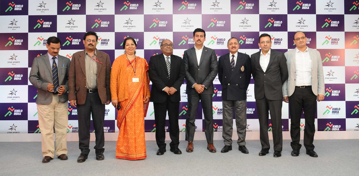 kheloindia's tweet photo. #KheloIndia marks the beginning of a new era in the history of Indian sports. Few glimpses from the launch event of the #KheloIndia Anthem #SaathMeinHainHum. https://t.co/YcVGvasc4c