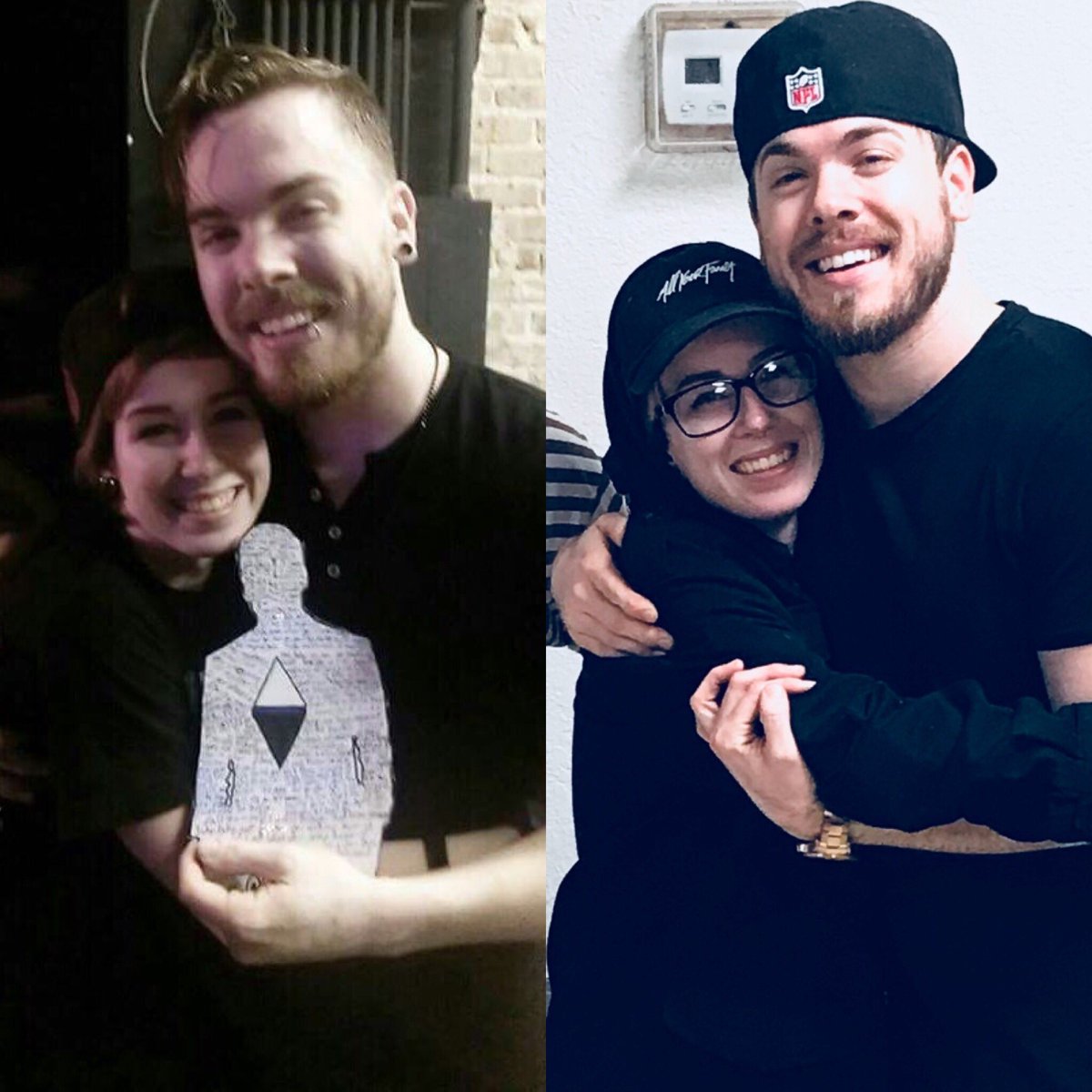 deadyears_'s tweet photo. baby kace and baby cody / the picture on left was taken 12.3.2014, the first time i met @CodySIO at my 2nd @SetItOff show. the picture on right was taken last night 1.16.2018 at my 20th show. ☺️ https://t.co/AhhUQg41iB