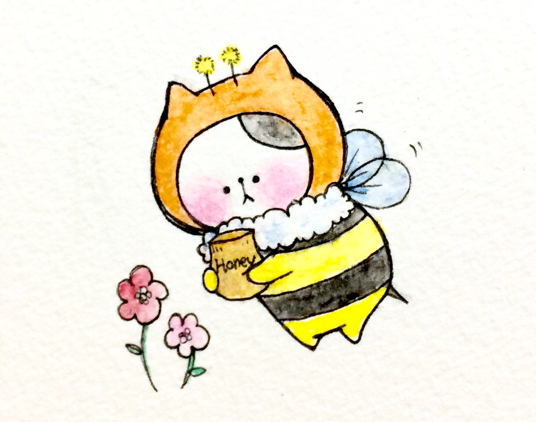 توییتر おこにゃん در توییتر ミツバチおこ ミツバチ はちみつ きぐるみ 猫 ネコ ねこ イラスト 可愛い 手描き 癒し 絵描きさんと繋がりたい イラスト好きな人と繋がりたい Cats T Co 525ef4bjcc