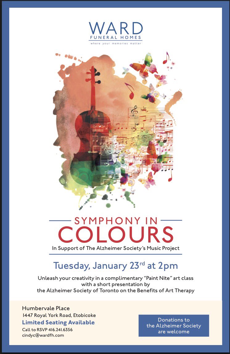 Unleash your creativity! Join us for this wonderful event in support of the <a href="/alzheimerssoc/">Alzheimer's Society</a> #Alzheimers rsvp by Friday #TO
