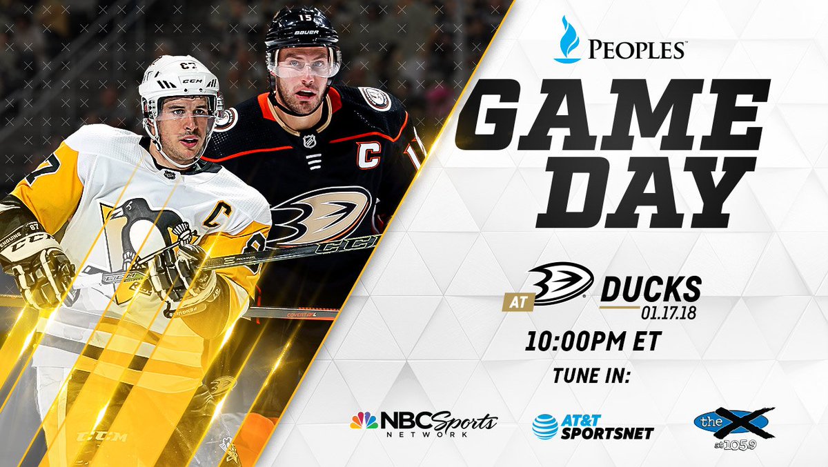 penguins's tweet photo. 🎶 California... California... Here we come. 🎶

It's going to be a late night. Prepare accordingly. The puck drops at 10:00PM ET. https://t.co/lVlrDJv1U2