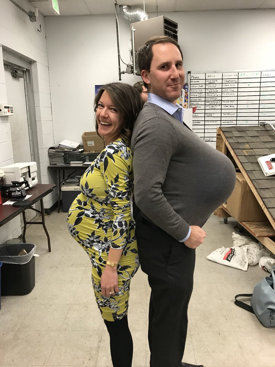 SolarJake's tweet photo. Who is going to pop first? Her or the balloon under my shirt? Ha ha can’t wait for little Henry to arrive https://t.co/THG2jd0HOB