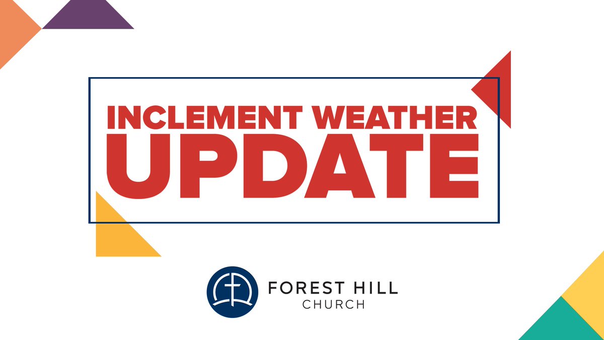 fhcclt's tweet photo. Due to the inclement weather in the area, ALL Forest Hill campuses will be closed for the day. All LifeGroups and short term groups happening on campus today have been cancelled.

Stay safe &amp; enjoy this winter weather! https://t.co/bLXCBdDoeH