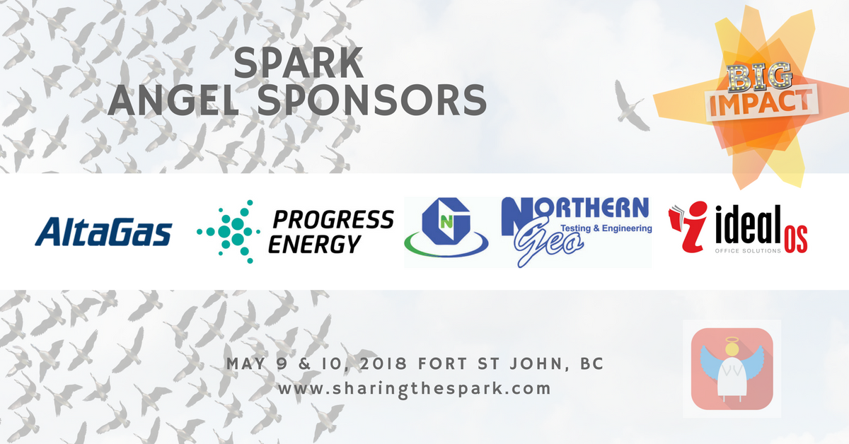sharingthespark's tweet photo. The Angel Sponsorship program continues to be an amazing opportunity for women who find themselves unable to afford #sparkconf2018 reg. Bravo to those sponsors who support this initiative: @altagas Ideal Office Solutions, Northern Geo Testing &amp; Engineering, &amp; Progress Energy https://t.co/AGKC4HXeDo