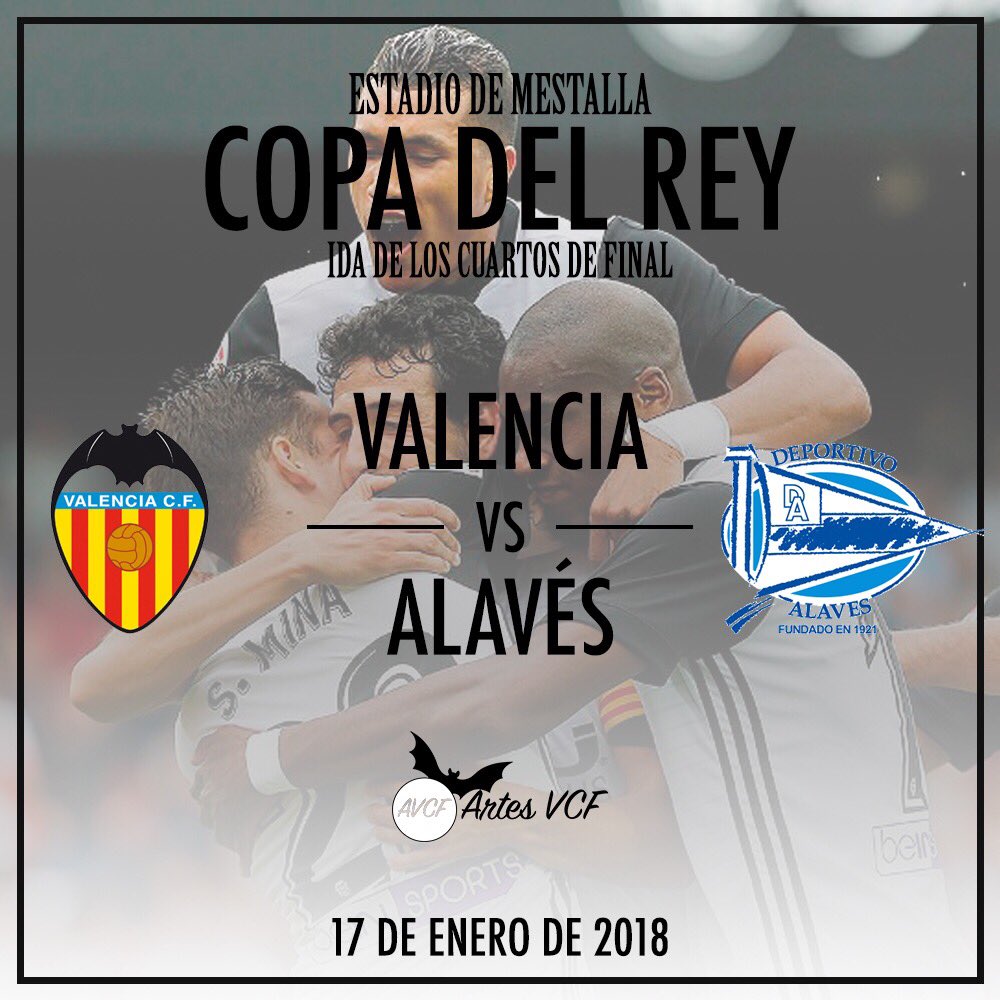ArtesVCF's tweet image. Hoy juega el Valencia contra el Deportivo Alavés en copa!!! Amunt!!
