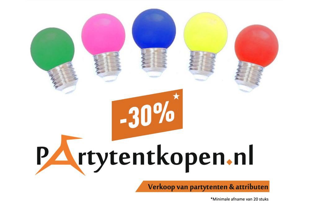 PartytentNL's tweet photo. Actiekorting onbreekbare ledlampen. 
Ontvang 30% korting bij een minimale afname van 20 stuks! 
Actiecode: WatLedJe (Vul de actiecode in in de winkelwagen) #Led #Lampen #korting #1Watt 
Link: https://t.co/5aURzciPIq https://t.co/4fBchKaC4N
