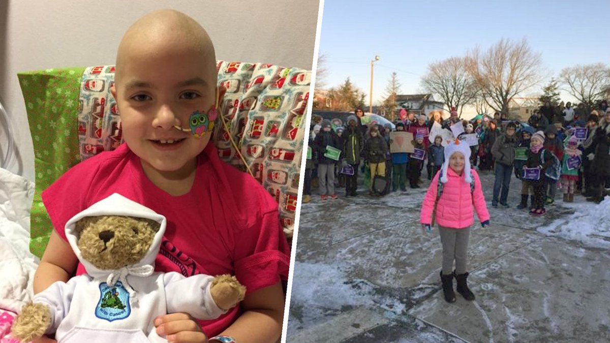 MLMInsurance's tweet image. Hundreds welcome 3rd-grader back to school after fight with cancer: on.today.com/2ANfA8F 💙