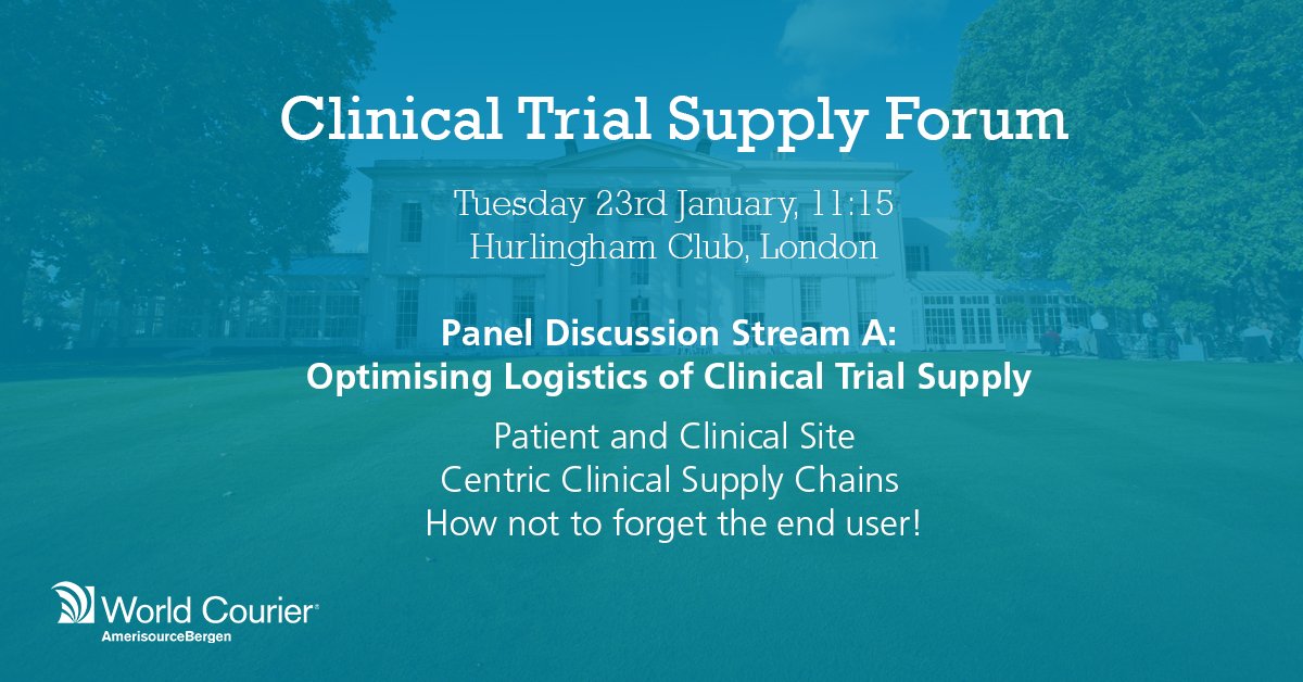 Worldcourier's tweet photo. Experts from @Worldcourier, SimplyESW and @NHSGGC will discuss the optimization of logistics of clinical trial supply at #CTSForum on 23rd January at 11:15 (Stream A). More info: https://t.co/eyC2zc4nnP https://t.co/sbsbEwMdxP