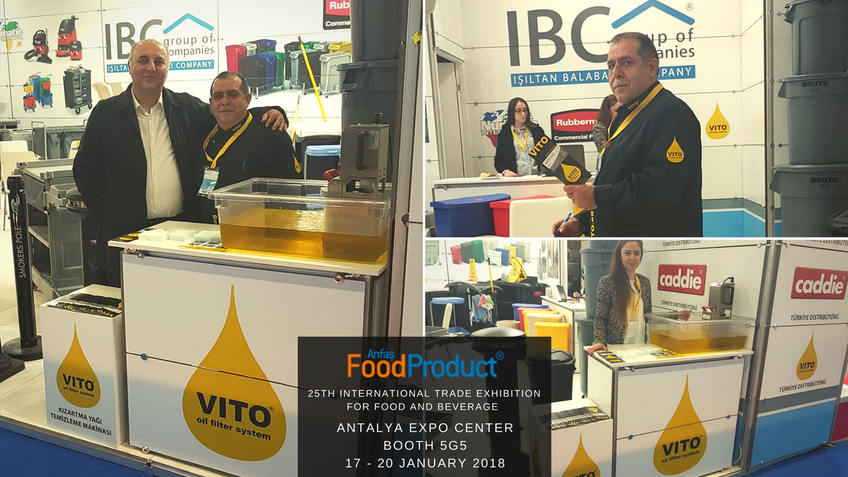 VITOFILTRATION's tweet photo. Ready for the Anfaş Food Fair - the 25th  International Trade Exhibition for Food and Beverage! Visit us on booth  5G5 from 17-20 January 2018 - Antalya Expo Center 😎👍
 #VITO #TradeShow #International #vitooilfiltersystem #vitooil #vitooilmachine #vitooilfiltration #quality https://t.co/5X1TGk4Aiu