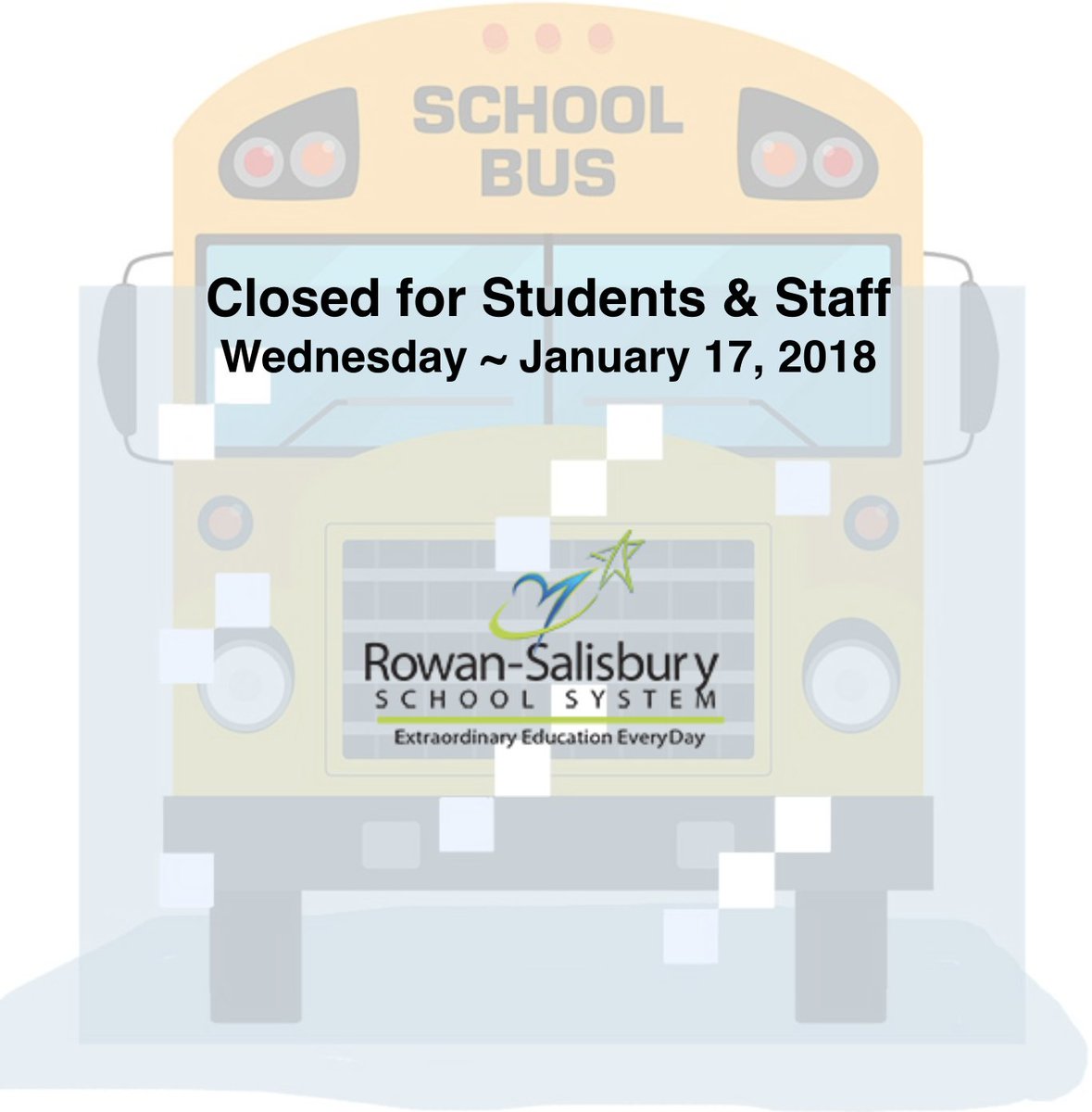 RSSchoolsNC's tweet photo. Update: Schools are closed for Ss &amp; Staff. High school Ss to follow their school’s directions for exams.  Staff to follow Inclement Weather Protocol. Stay safe and warm everyone! @lynn_moody @posteducation @DavidWhisenant  @CDavisNews https://t.co/Sf71MtLiwE