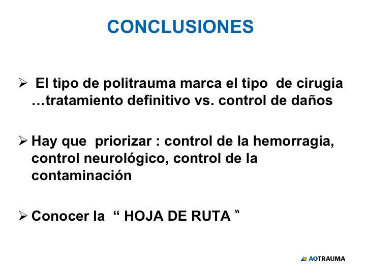 #AOTBCN18 Algoritmos de tratamiento para el paciente politraumatizado