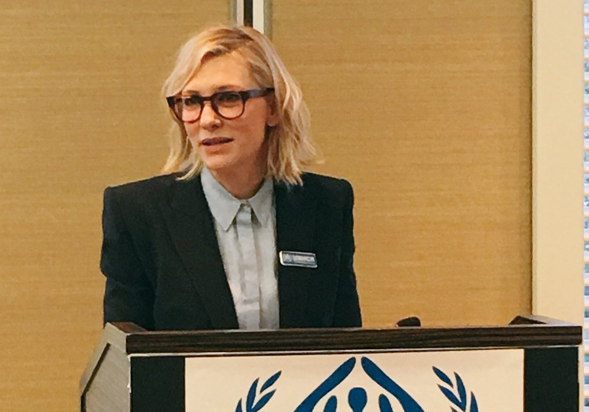 In #Geneva today, #UNHCR <a href="/Refugees/">UNHCR, the UN Refugee Agency</a> Goodwill Ambassador #CateBlanchett – an inspiring woman doing a fantastic job advocating for the #rights of #Refugees &amp; the responsibilities states have to accommodate them.