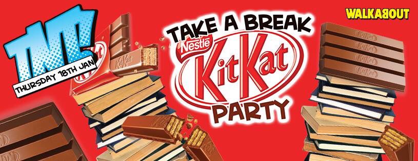 Come down this Thursday and be in with a chance of winning a years supply of Kit Kats! 

07399148458 for Q-Jump tickets, VIP + Booths