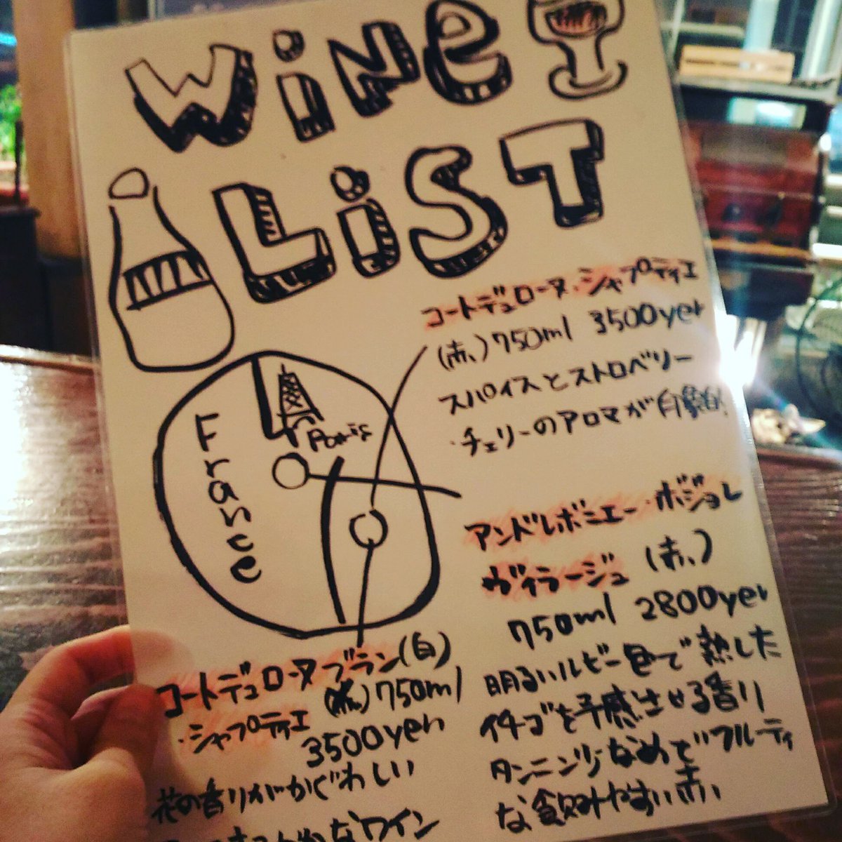 燻製 イタリアン酒場くらげ亭 海月亭 うちのワインリスト 旧 Nhk手書き倶楽部 T Co J2pel3qluf Twitter