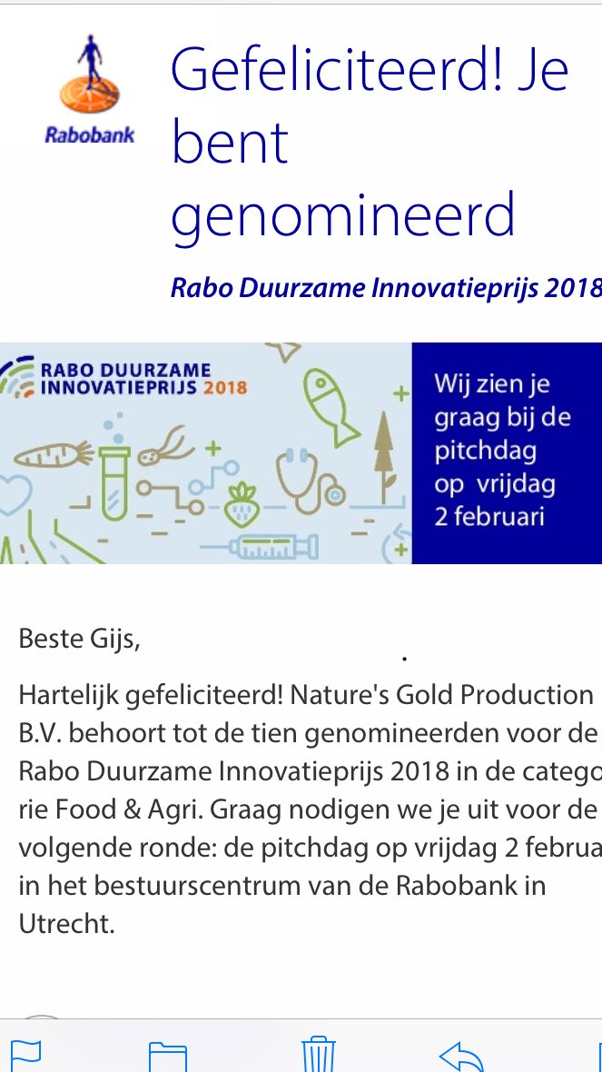 gijsvandongen's tweet photo. Mooie nominatie. Nu nog zorgen dat we boven de andere 9 mooie innovaties eindigen https://t.co/nHxQhDd9eZ