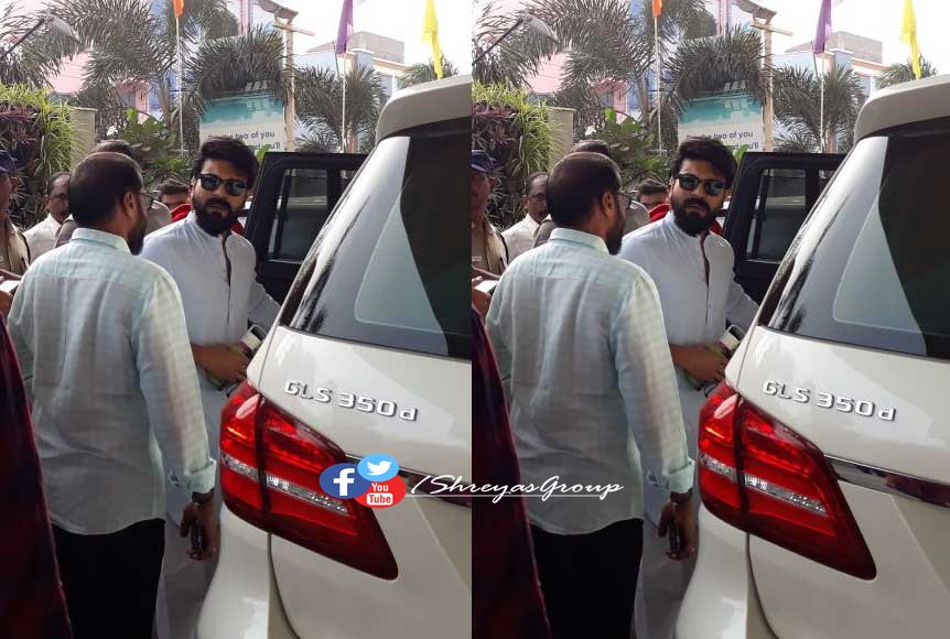 shreyasgroup's tweet photo. #Megapowerstar just landed in #Rajamaundry for the last schedule of #Rangasthalam. #Ramcharan #Dynamiclook https://t.co/0443EhlxMc
