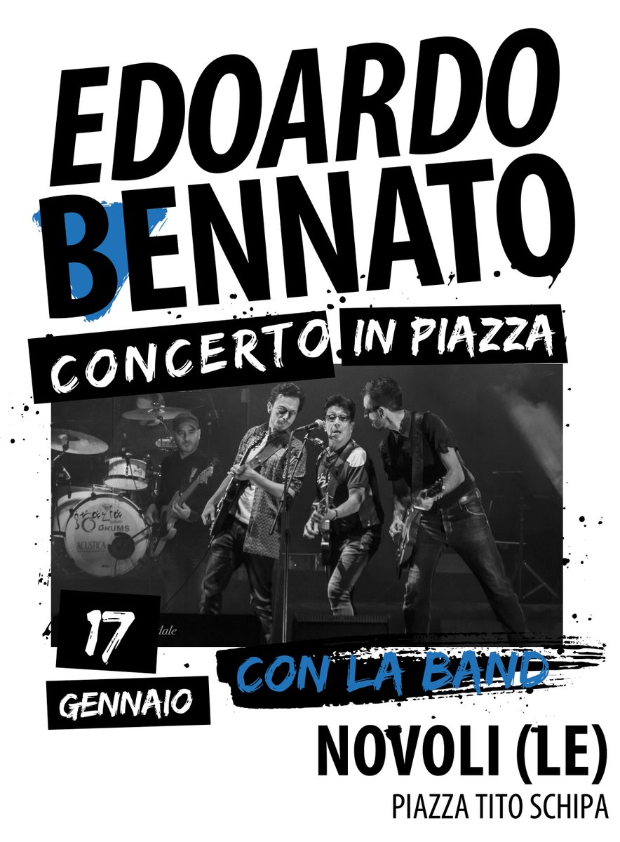 edoardo_bennato's tweet photo. Questa sera #concerto con la band all'area Fòcara di piazza Tito Schipa a #NOVOLI (LE). https://t.co/buu4oY7p0J