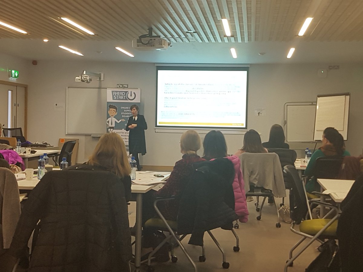 aheadireland's tweet photo. Barrister Katie Ridge is now giving our #AHEADstart group the low down on legislation relating to #Disability and #Education in Ireland and Europe. https://t.co/isdpyOZGNP