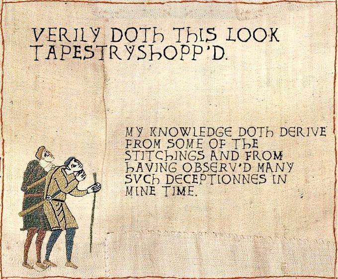 StansaidAirport's tweet photo. Magnificent. Absolutely delighted that the Bayeux Tapestry is on it's way to be displayed in the U.K. We've already received it in freight and taken some pictures of the remarkable workmanship. Beautiful craftsmanship. #BayeuxTapestry https://t.co/Fu0yxIydVR
