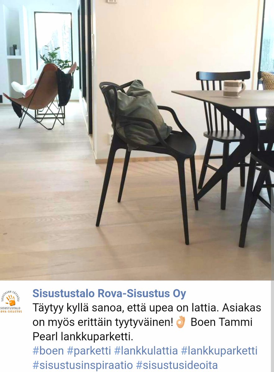 Triofloor's tweet photo. #asiakaspalaute #design #laatu #tyyli #parkettilattia #rova-sisustus https://t.co/J3xEq9DC5N