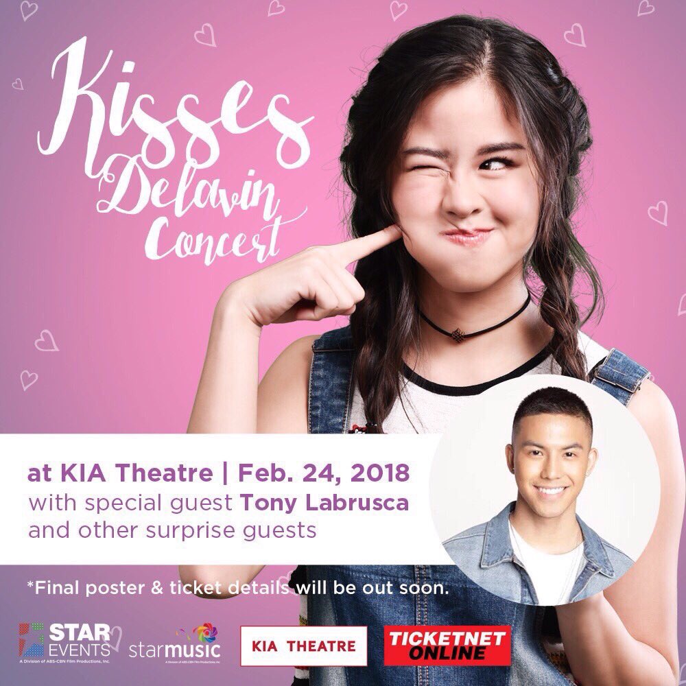 AskKisses's tweet photo. Are ready for KISSES DELAVIN CONCERT this February 24? 

@delavinkisses 
#KissesXStarEvents https://t.co/A82f6dskY6