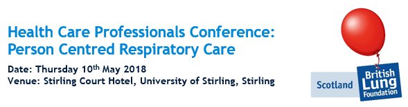 asthmalungscot's tweet photo. SAVE THE DATE! We're pleased to announce the first of our 2018 healthcare professionals conference, looking at Patient Centred Respiratory Care - Thurs 10 May, @StirCourtHotel Look out for full agenda and registration details, coming soon! https://t.co/1GW8hkFxkT