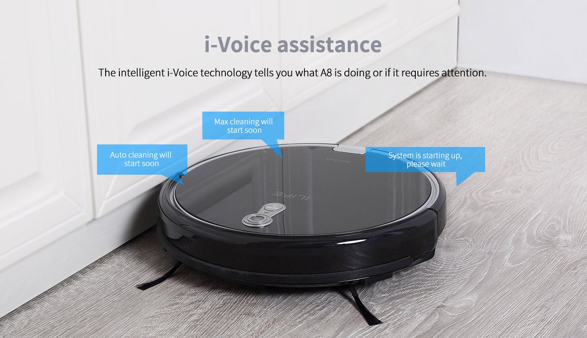 ilife_Global's tweet image. Never worry about troubles in using process, i-Voice system offers voice prompt in every status of cleaning jobs.
#ILIFE  #i-voice  #robotcleaning