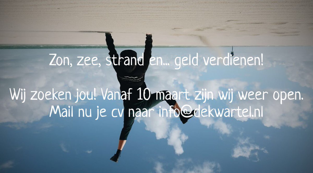 Stage lopen kan natuurlijk ook!
#vacature #cv #stage #strand #beachlife #leukstewerkplek