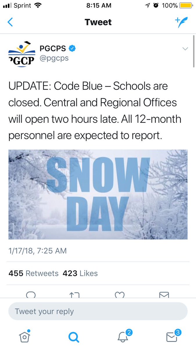 PGCPS on Twitter "UPDATE Code Blue Schools are closed. Central and