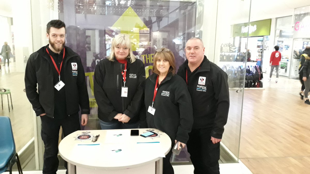 HarlowCouncil's tweet photo. Come and meet the Community Safety Team @TheHarveyCentre this afternoon from now until 4pm - they want to hear from you about the issues that you feel affect the town centre, as part of their work to keep #Harlow safe. Why not pop over and say hello? https://t.co/FuFuQkhVHB