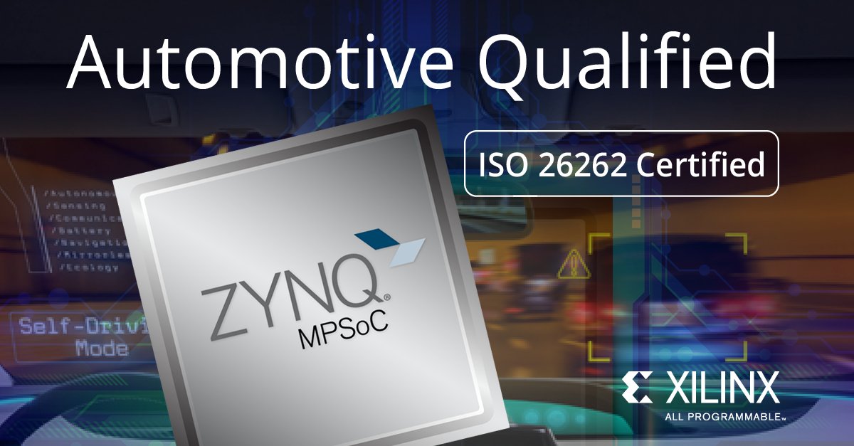 AMDembedded's tweet photo. Automotive Qualified #ISO26262 Certified #MPSoCs Available Now!
Learn more: https://t.co/abKmRRzN5E https://t.co/POXMINlmrg