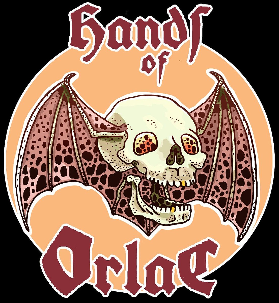 deusExMatteo's tweet photo. Hands of Orlac sticker design #handsoforlac #stickerdesign #illustration #heavymetal #devilsblood #doommetal #flyingskull #batskull https://t.co/HdVfB2mPcG