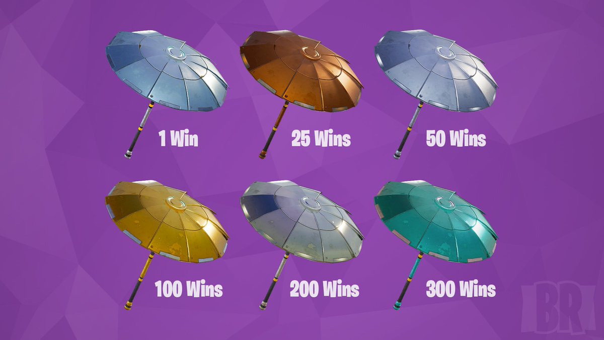 would you like to see umbrellas you could unlock by winning a certain number of times in fortnite battle royale - fortnite season 1 victory royale umbrella