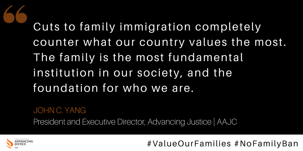 AAAJ_AAJC's tweet photo. The term "chain migration" is incredibly dehumanizing. Together, families provide support for everyday needs like childcare, financial &amp; emotional support because of the family immigration system. #ValueOurFamilies #NoFamilyBan https://t.co/8ofq2pgTRZ