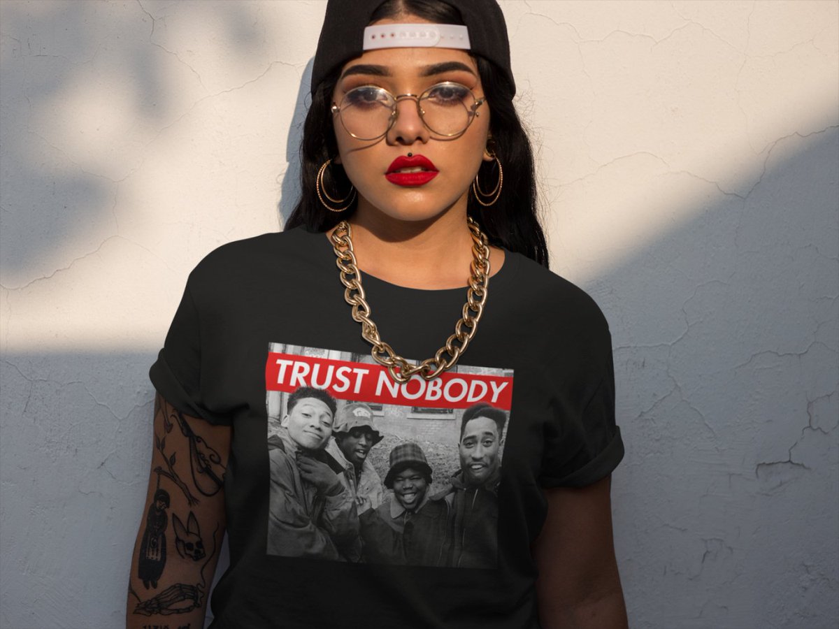 #trustnobody Bishop Tee - $20 - Available in Black and White! (Black Shirt Shown) - Click Here To Purchase: retrohipworld.com/collections/tr…