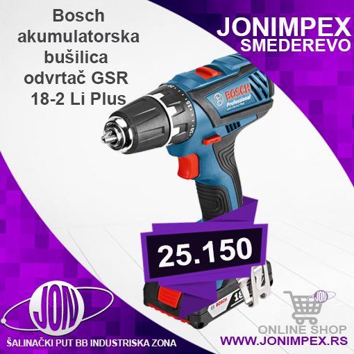 jonimpex's tweet image. #jonimpex Bosch akumulatorska bušilica odvrtač GSR 18-2 Li Plus
25.150,00 RSD
#jonimpex
#jonimpexsvezamajstore
#jonimpexledrasveta
#jonimpexjonimpex
#jonimpexalat
Posetite naš online shop na jonimpex.rs
jonimpex.rs/shop/alat-i-pr…