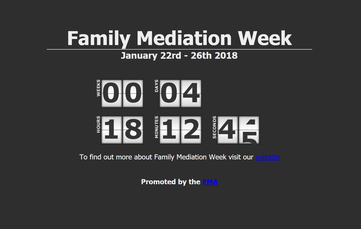 Less than 5 days until the start of #familymediationweek! Find out more from the website - including the great blog page : familymediationweek.org.uk/category/blog/