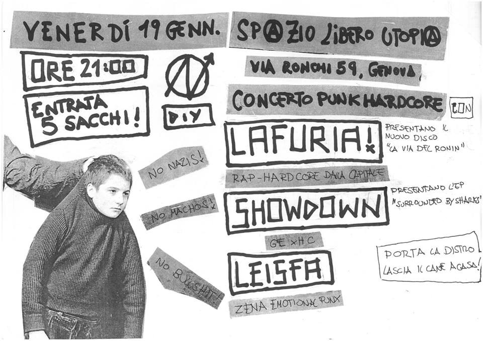 LAFURIAHC's tweet photo. #lafuria #laviadelronin #genova #utopia #spazioanarchicoutopia #showdown #leisfa #raphc https://t.co/OzQ2jFOF8b