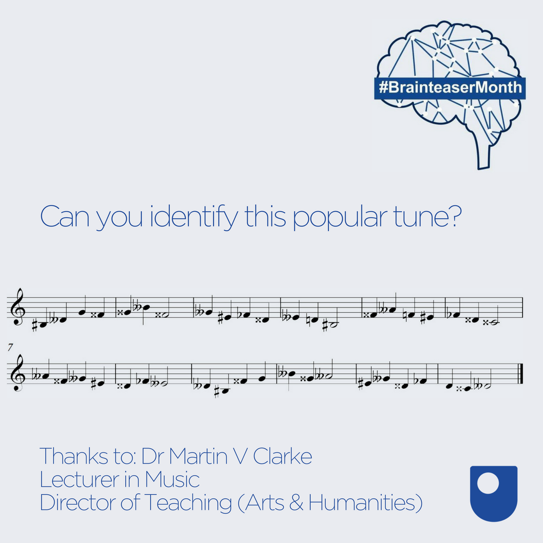 OpenUniversity's tweet image. This lyrical twister comes via Dr. Martin V Clarke of @OpenUniMusic - can you identify this tune and tell us why it might not be immediately obvious?

#BrainteaserMonth