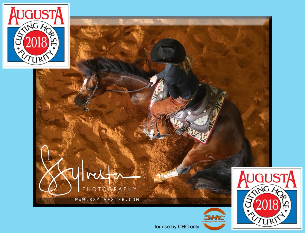 PHorseCentral's tweet photo. Katherine Queen rode her Mom’s horse Nighttiming to lead the first go round of the Classic Non Pro marking a 221! It took a 214 to advance to the finals. Today at the Augusta Futurity is #NCHA #Mercuria Day! #cuttinghorses #SSylvesterPhotography #AugustaFuturity https://t.co/kV2C0XtetJ