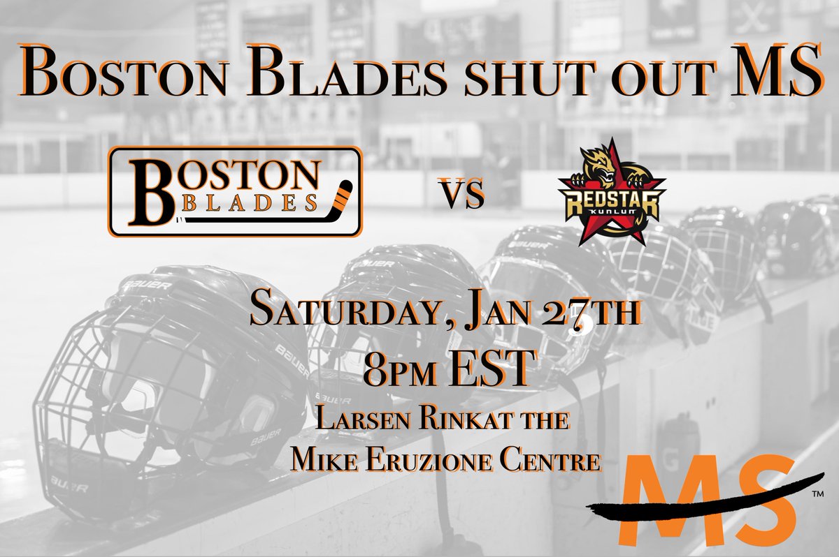 Hey #BladesNation! We will be hosting our second annual Multiple Sclerosis Awareness Game next Saturday when we take on @KunlunCWHL
boston.thecwhl.com/blades-host-se…