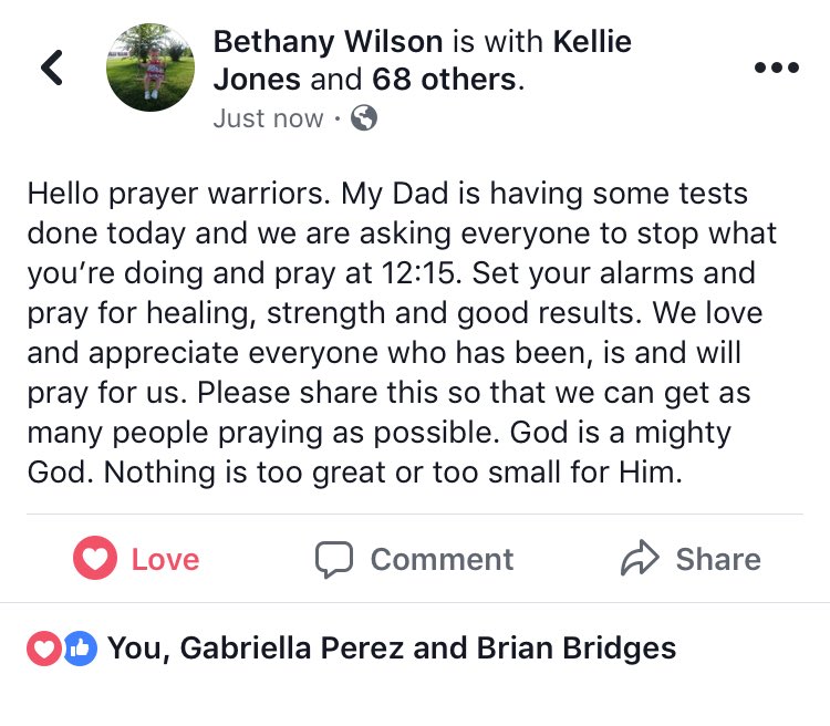 MadisonJones_18's tweet photo. Anyone that will please say a prayer for Robbie today! https://t.co/nOtxQrwLhJ
